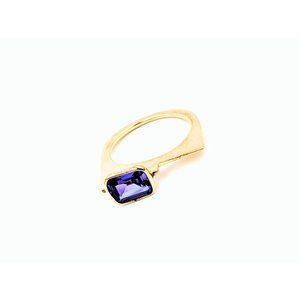 14k Gold Modernist Amethyst Stack Ring